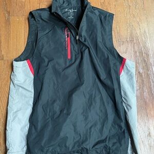 Bobby Jones Black and Gray Quarter-Zip Vest